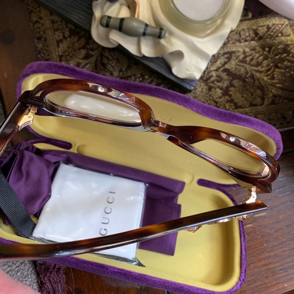 Authentic GUCCI 48 cat Crystals stars Acetate optical glasses - Picture 12 of 13